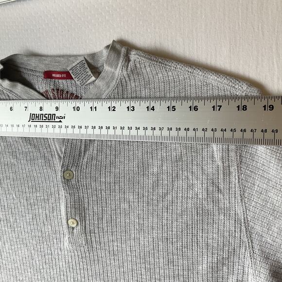 Levi's Men Henley Shirt Size M Gray Levi Strauss Button Long Sleeve - Picture 3 of 6